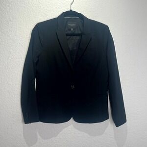 Banana Republic Blazer Jacket Womens 10 Black Classic Fit Single Breasted Formal